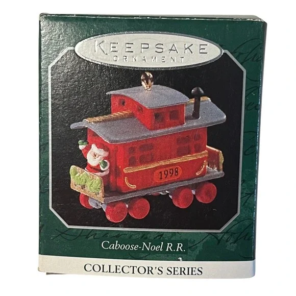 Hallmark Keepsake Ornament 1998 Caboose-Noel RR Miniature Collector Series Red - Picture 1 of 5